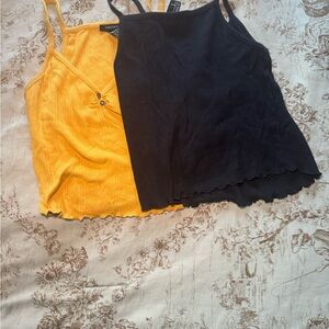 Trendyol Women's Vibrant Yellow and Classic Black Camisoles